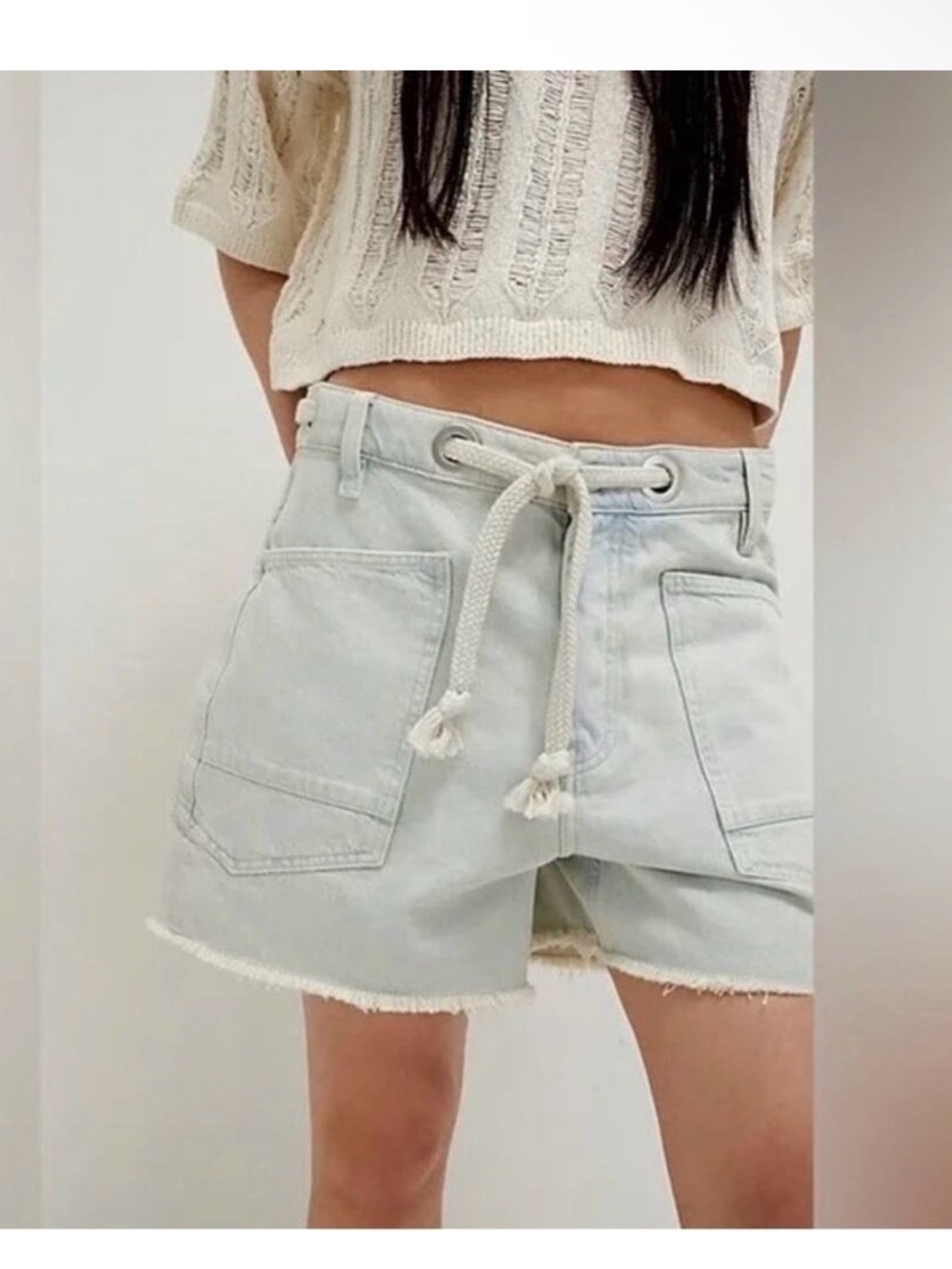 We The Free Moxie Barrel Shorts in Bleached Snow